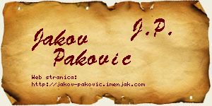Jakov Paković vizit kartica